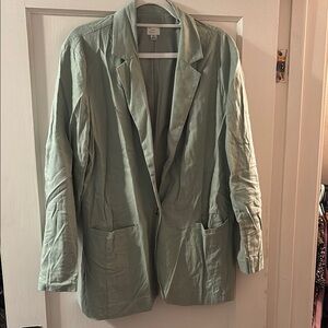 Women's Mint Green Linen Blazer